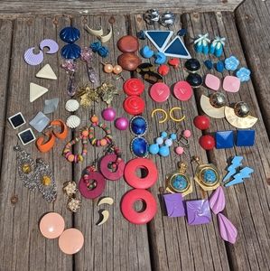 1980s Earrings - Set of 44